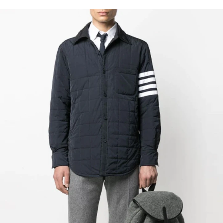 W汤老师男女同款夹克衬衫版白鹅绒服外套长袖宽松