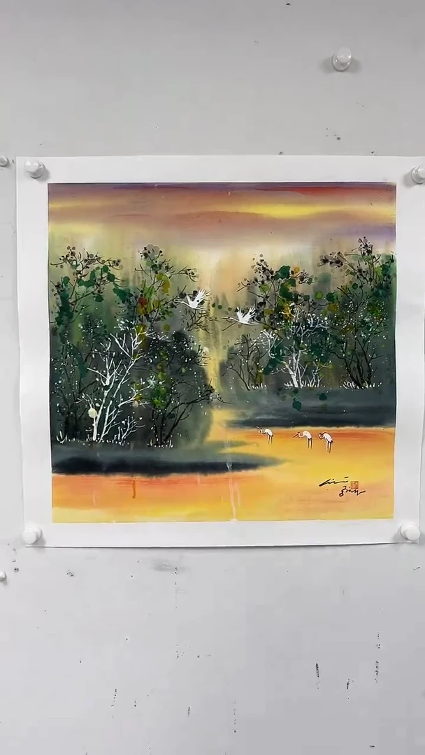 国画李庆林-4平尺-花鸟-带教学范本