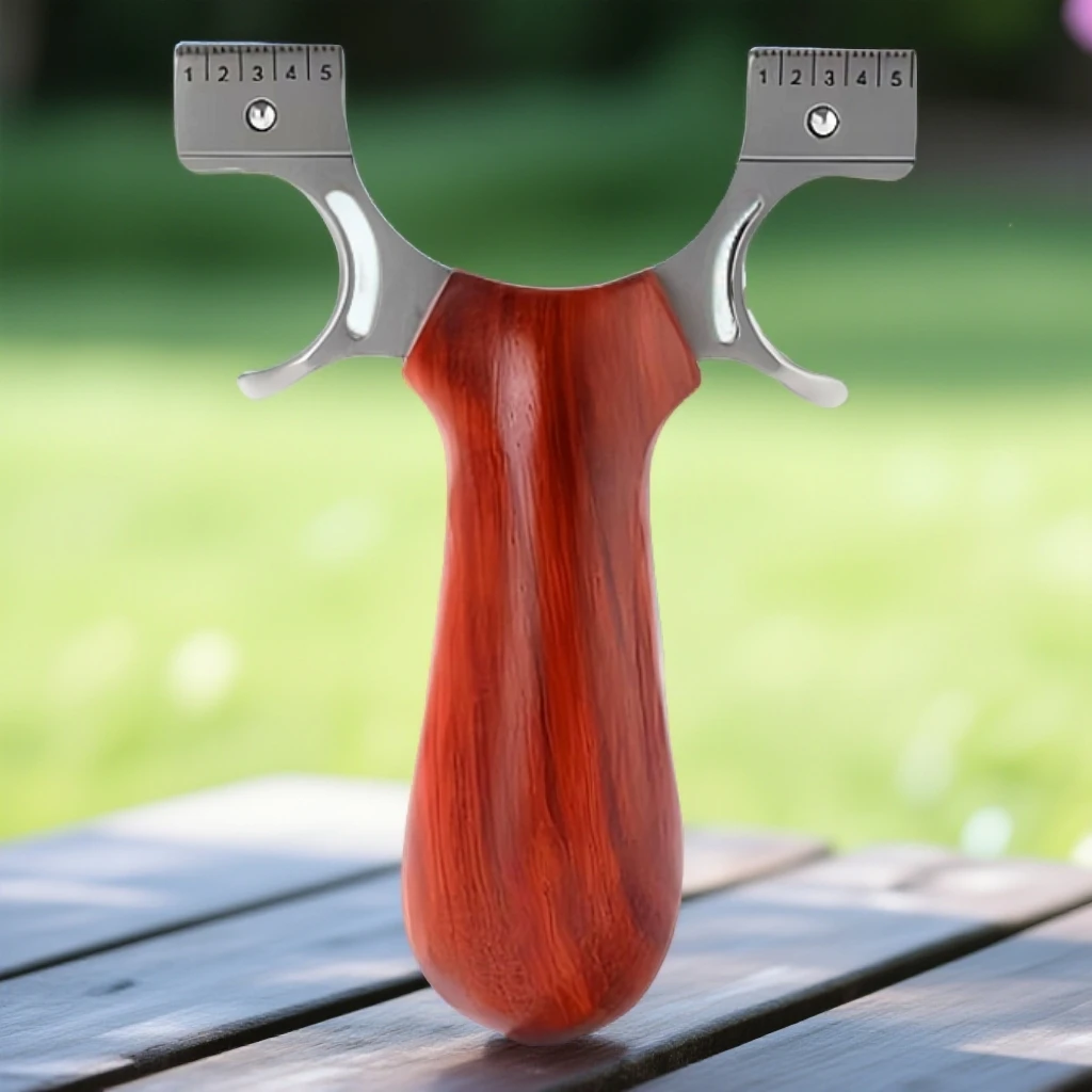 普雷萨斯实木弹弓追龙夹片不锈钢快压免绑瞄准扁皮弓强力精准耐用