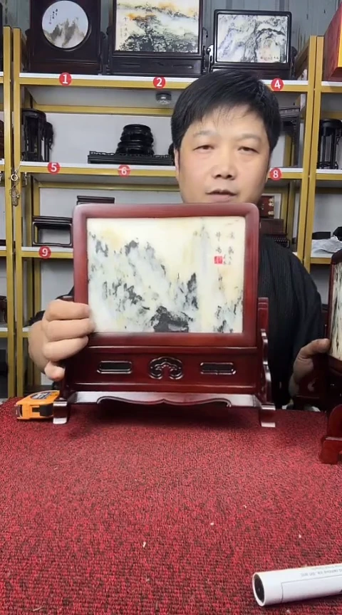 木般****✋红酸枝巴里台屏25*25*12CM