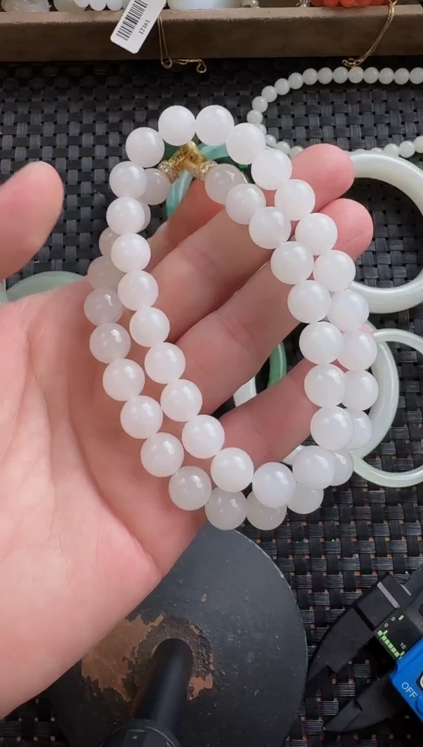 颈饰未镶嵌和田玉10mm白玉女神链