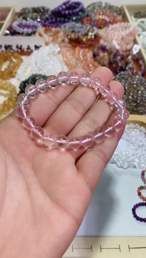 【闪购商品】水晶手链未镶嵌莫桑比克粉水晶8M+ （多样性发其一）