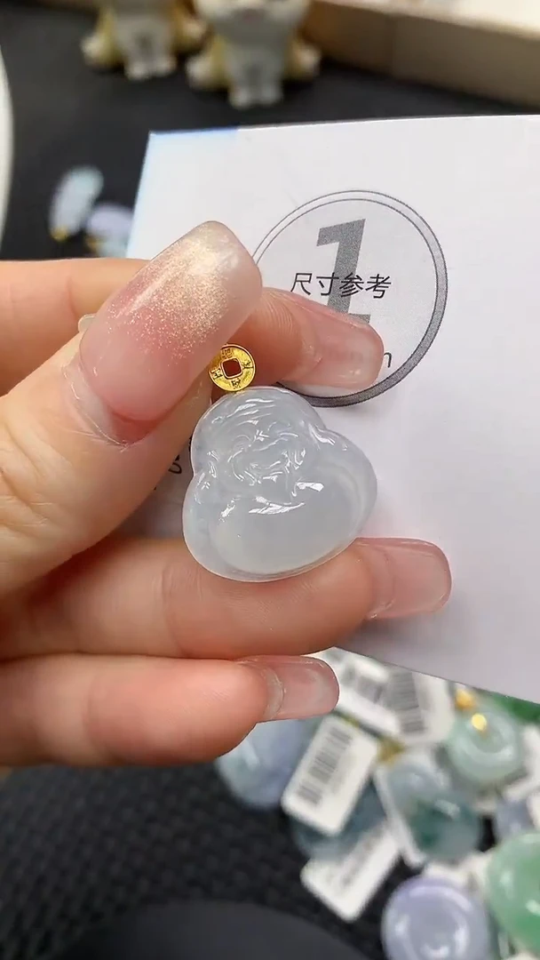 颈饰18K金镶嵌翡翠a货支持复检百元以上9元证书费自理