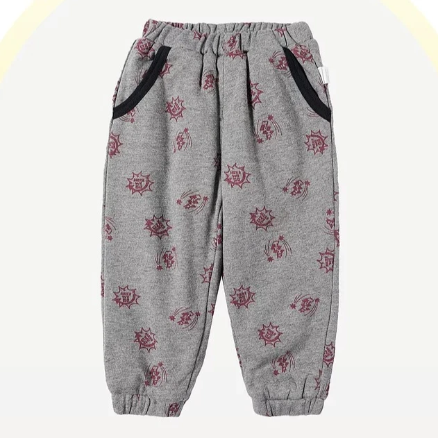 【断码清】爱儿健男童冬款外穿休闲裤夹棉裤灰色