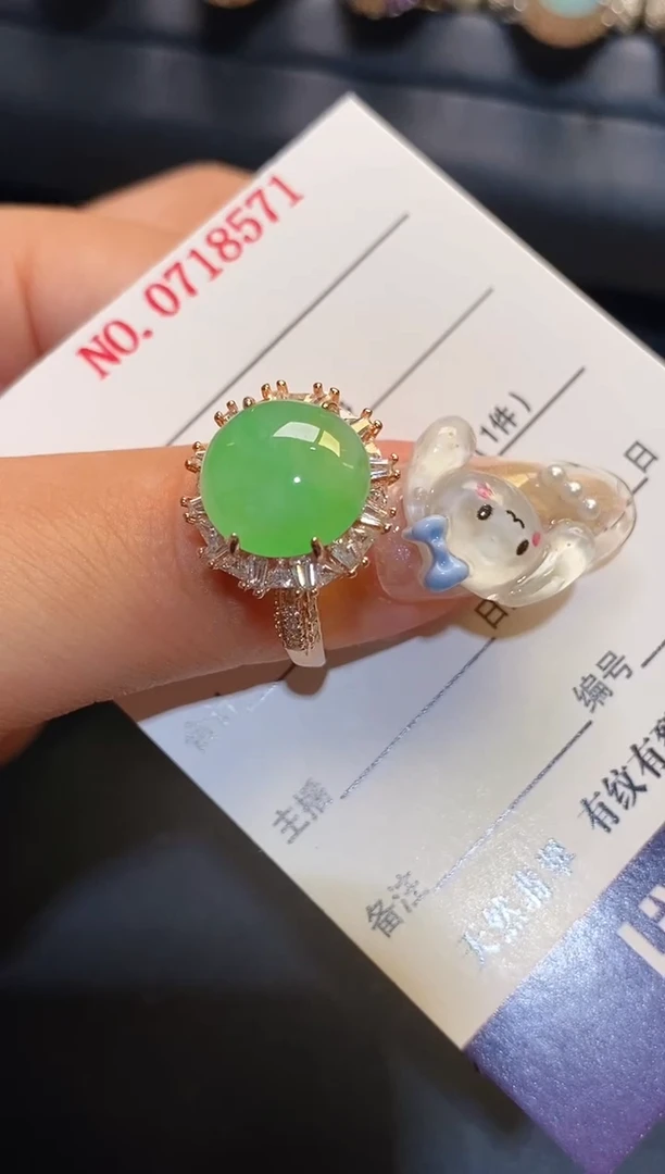 银S925镶嵌翡翠耳饰天然