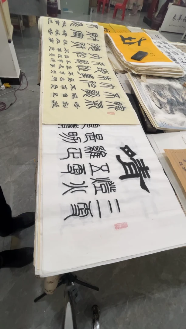 宣纸 格言两幅  刘振铭老师