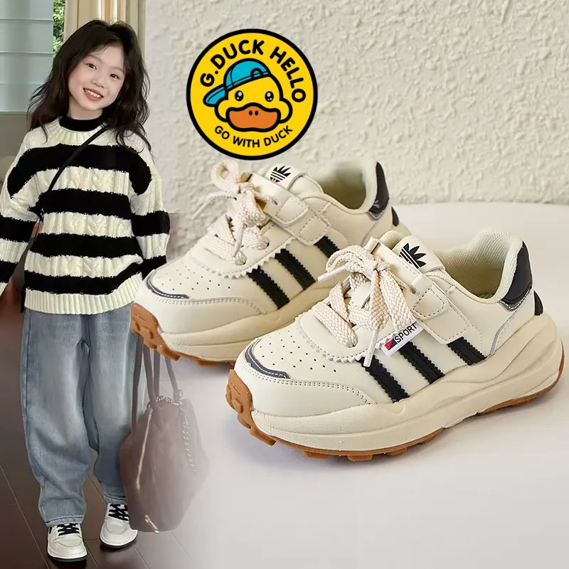 小黄鸭童鞋2025春秋新款女童百搭运动鞋男童轻便跑步鞋学生休闲鞋