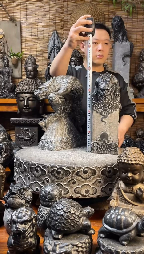 石材40吸水兽立柱天然青石雕刻