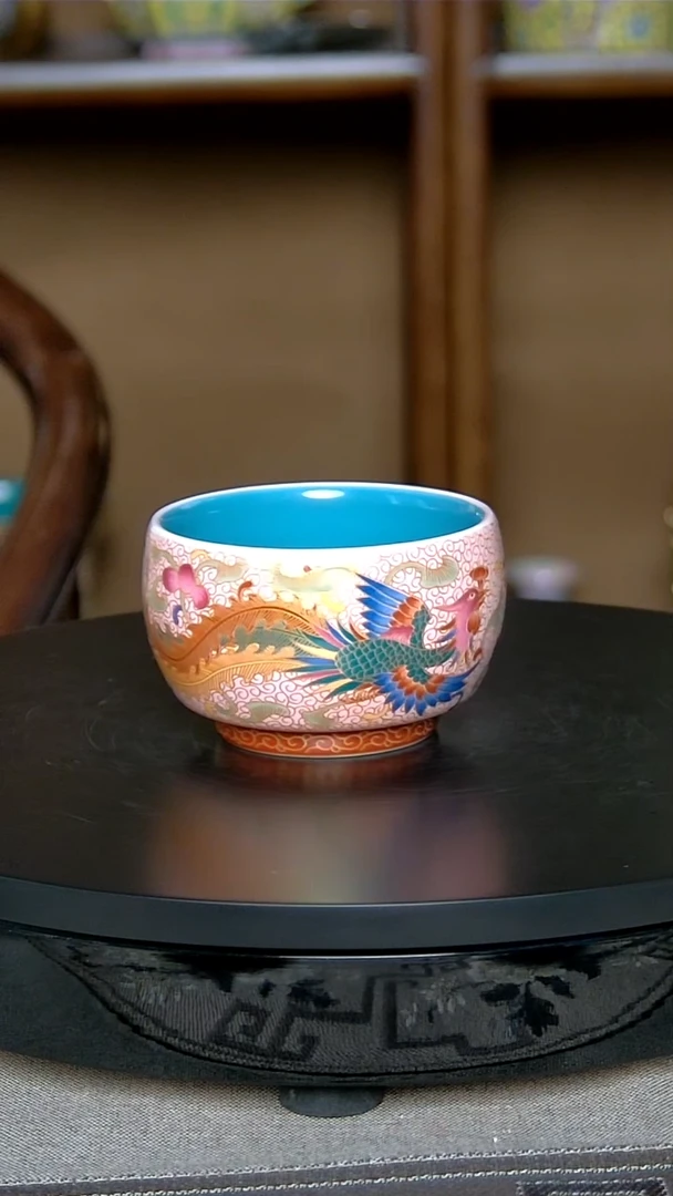 全手工景德镇珐琅彩凤杯（禅定杯）
