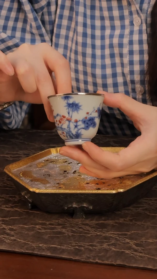 （福利品）梅花包银小酒杯 YZXH0242