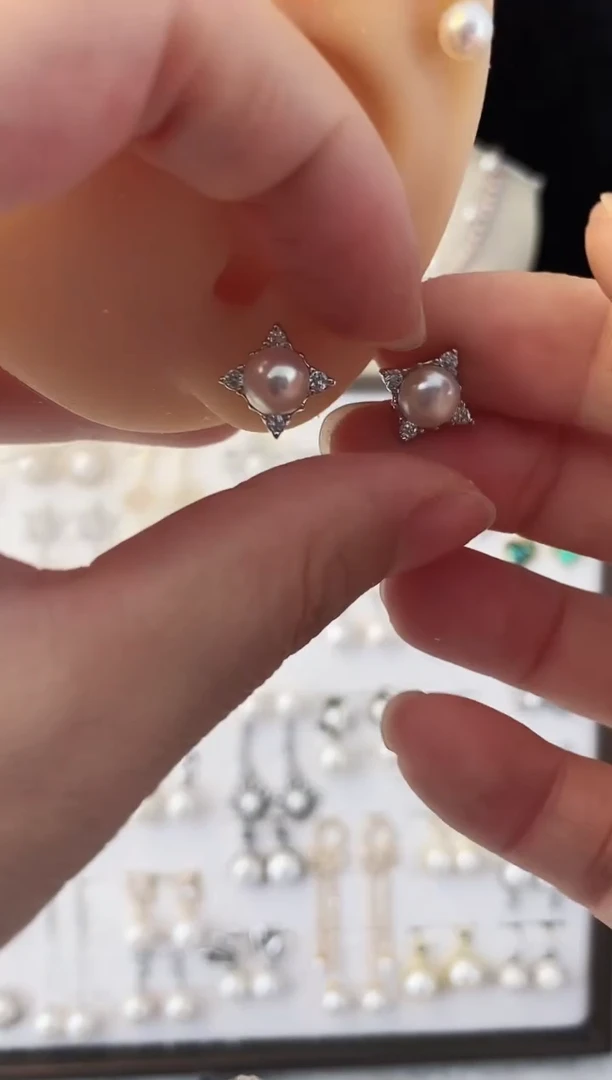 合金耳饰淡水珍珠61