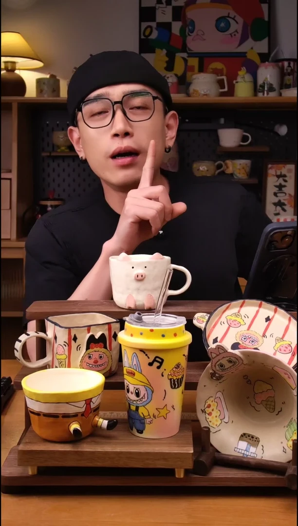 杯子景德镇可爱设计师款陶瓷