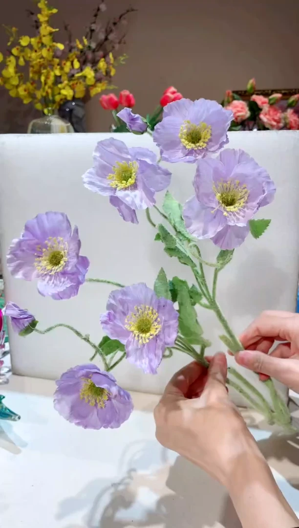 【闪购商品】琉璃手工艺品2只紫色花花