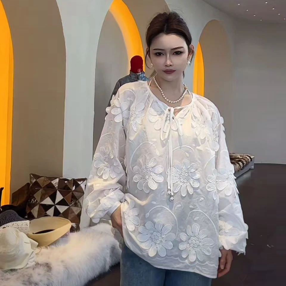 HERDERS 常规款白色日常百搭碎花上衣女 252719