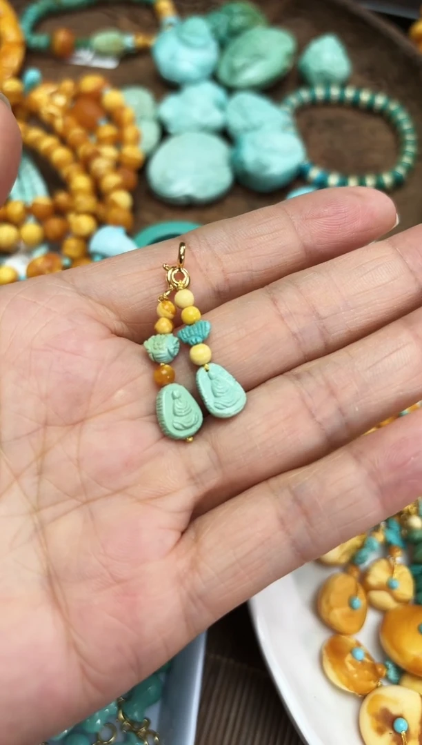 【闪购商品】绿松石珠宝奇石未镶嵌滴溜多样发其一