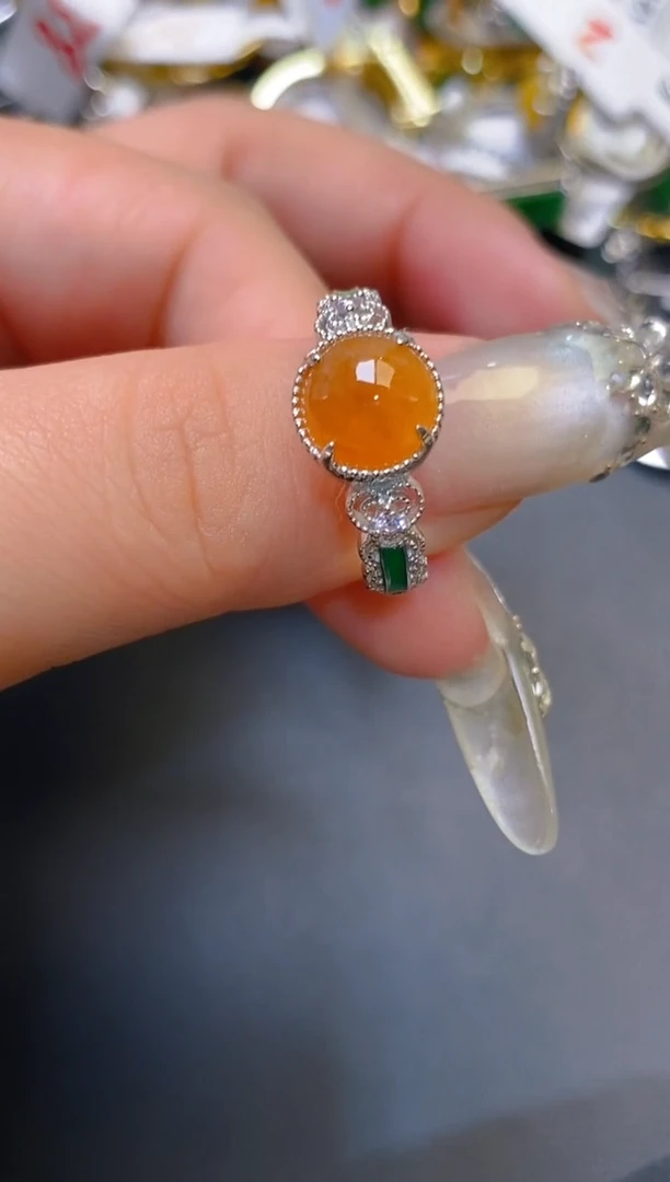 【闪购商品】翡翠耳饰银S925镶嵌天然A货翡翠1