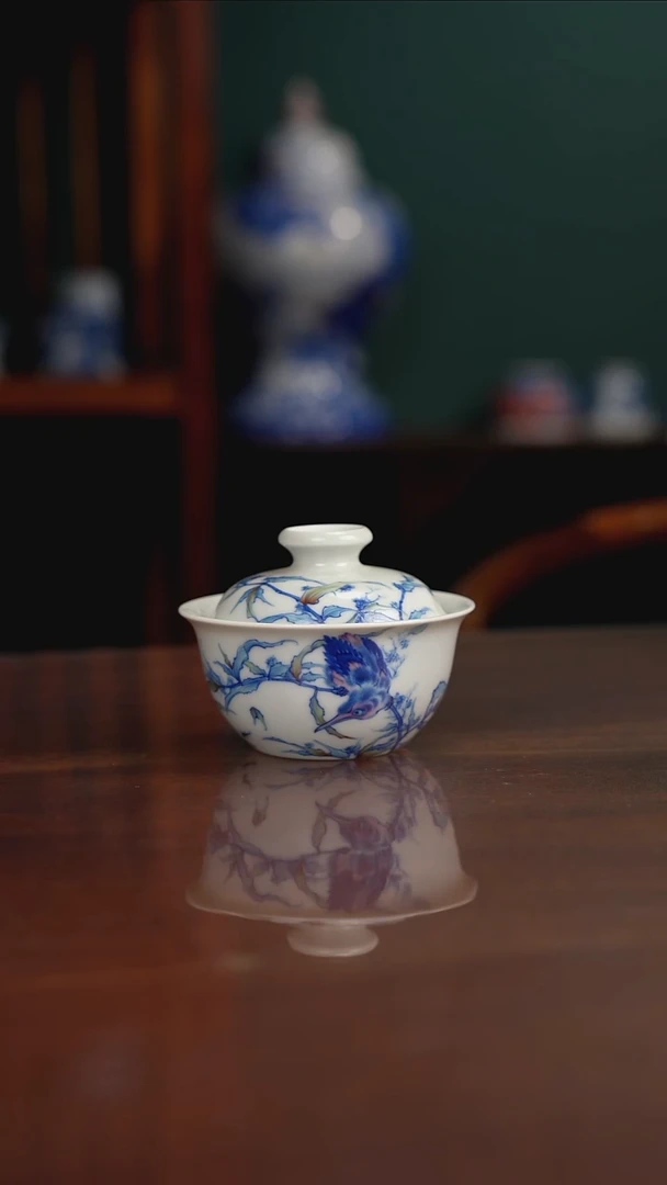 空山明月 新斗彩 单翠