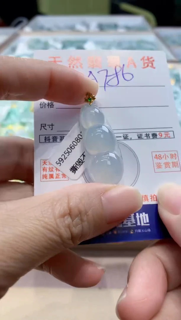 颈饰18K金镶嵌翡翠天然缅甸a货翡翠