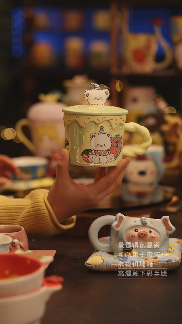 陶瓷景德镇可爱陶瓷釉下彩绘设计师款