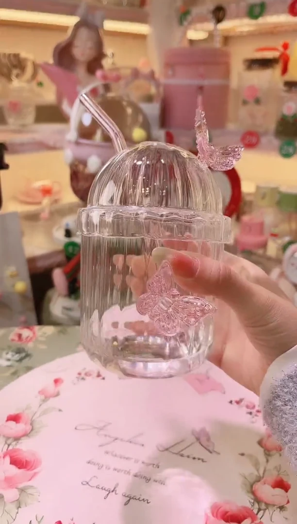 【闪购商品】摆件蝶恋花吸管杯品质好，发货快，放心拍