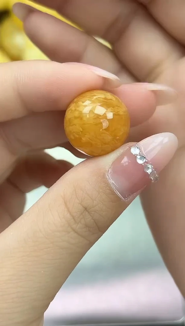 裸石琥珀未镶嵌天然琥珀蜜蜡圆珠