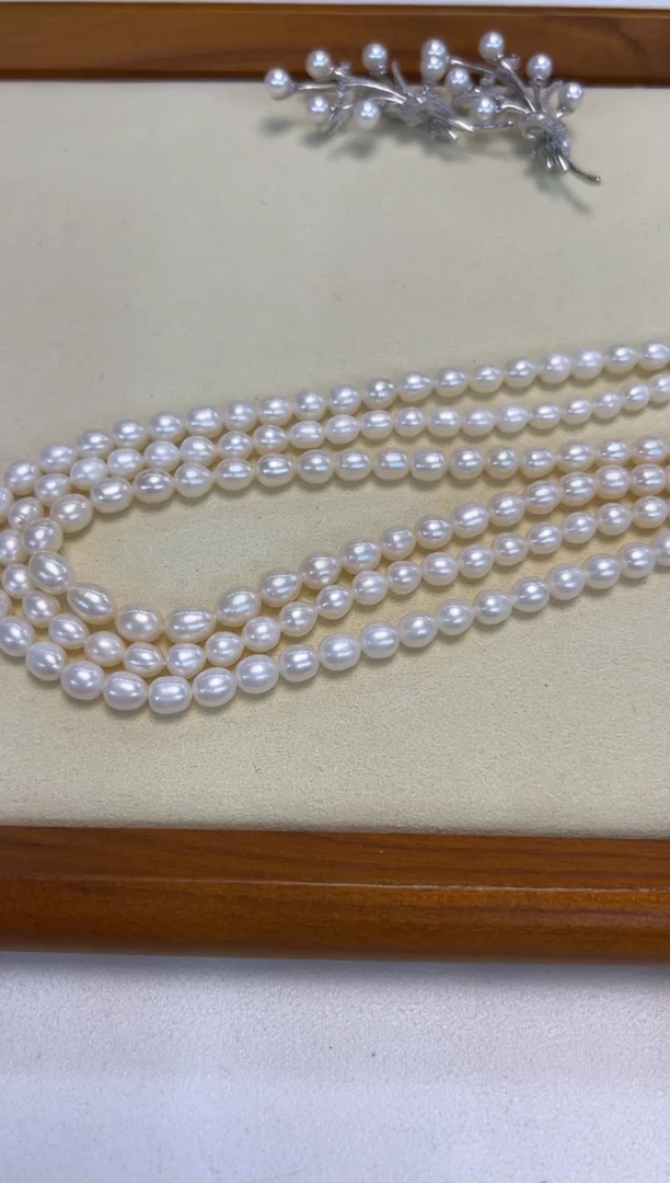 颈饰银S925镶嵌淡水珍珠6-7MM多样性发货只发一条