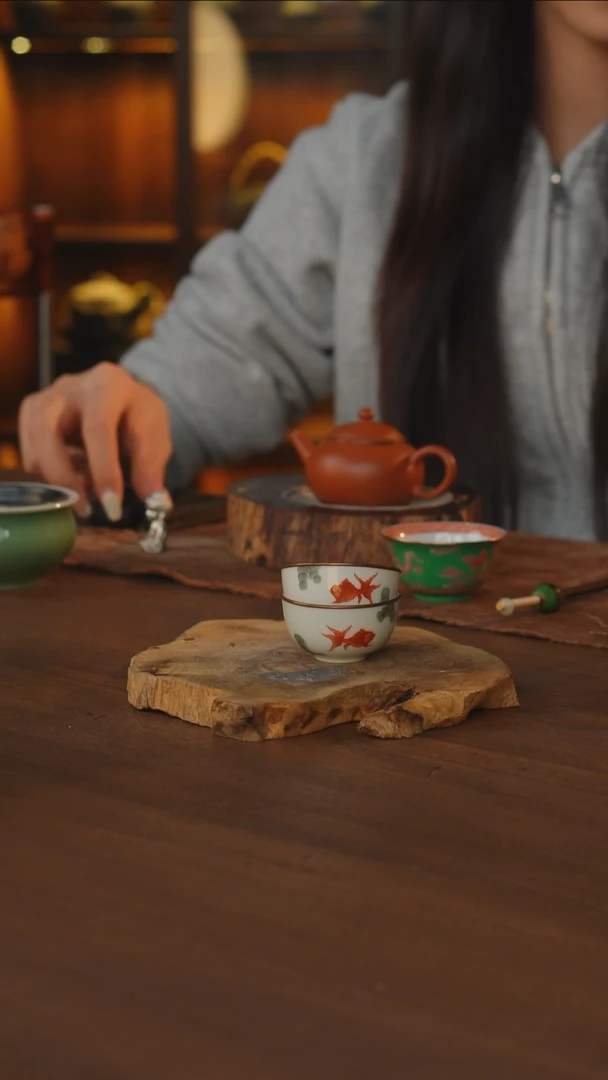 包铜鱼藻对杯2只款