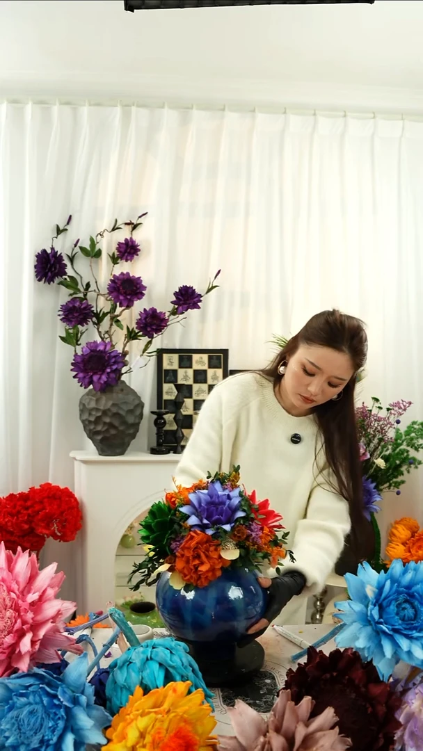 永生洋蓟 霸王花【花束连花带瓶】A17