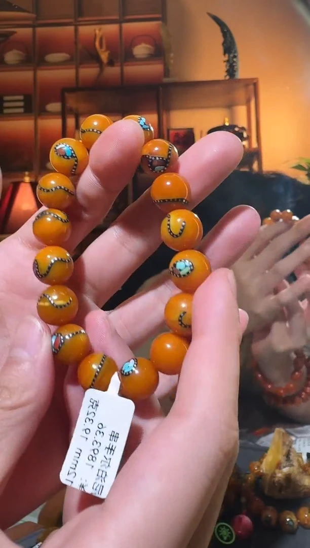 蜜蜡颈饰未镶嵌8035天然蜜蜡珠宝奇石