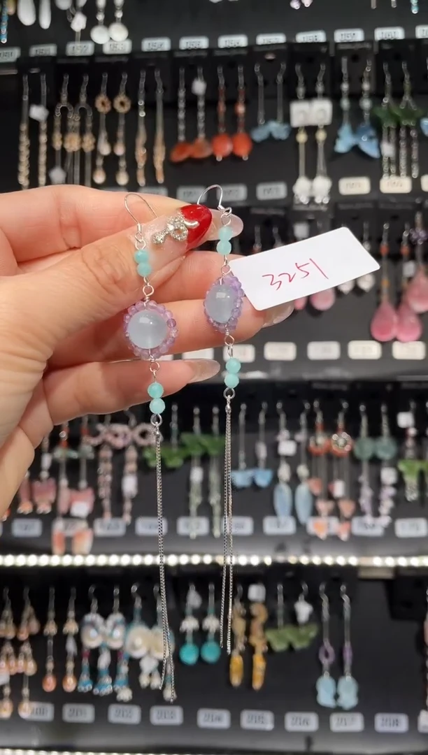 【闪购商品】紫晶耳饰银S925镶嵌喜欢拍