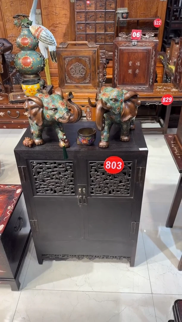 木真*悟景泰蓝大象一对4600