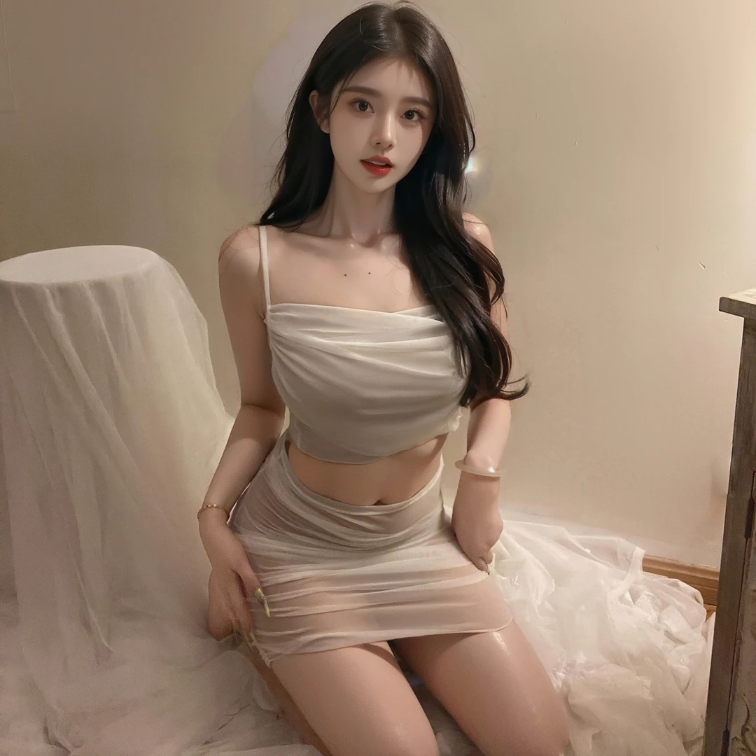 柠檬物语工厂直销8810吊带低胸显瘦性感黑色白色性感纯欲风睡裙修