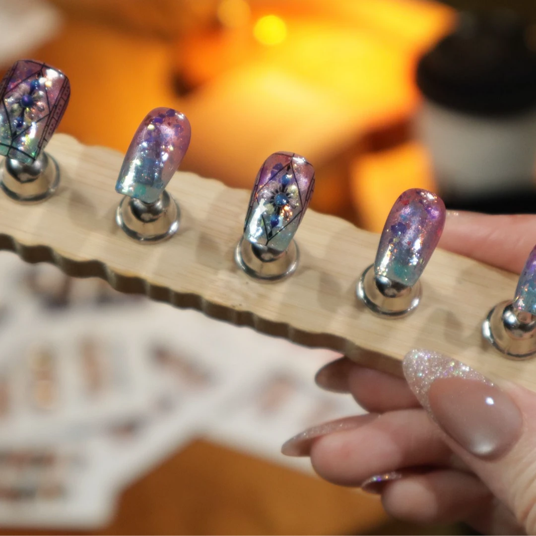 007花窗纯手工穿戴甲甲片新款秋冬美甲片美甲高级感高颜值蓝色