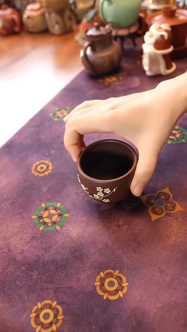 茶壶紫砂紫泥梅花杯