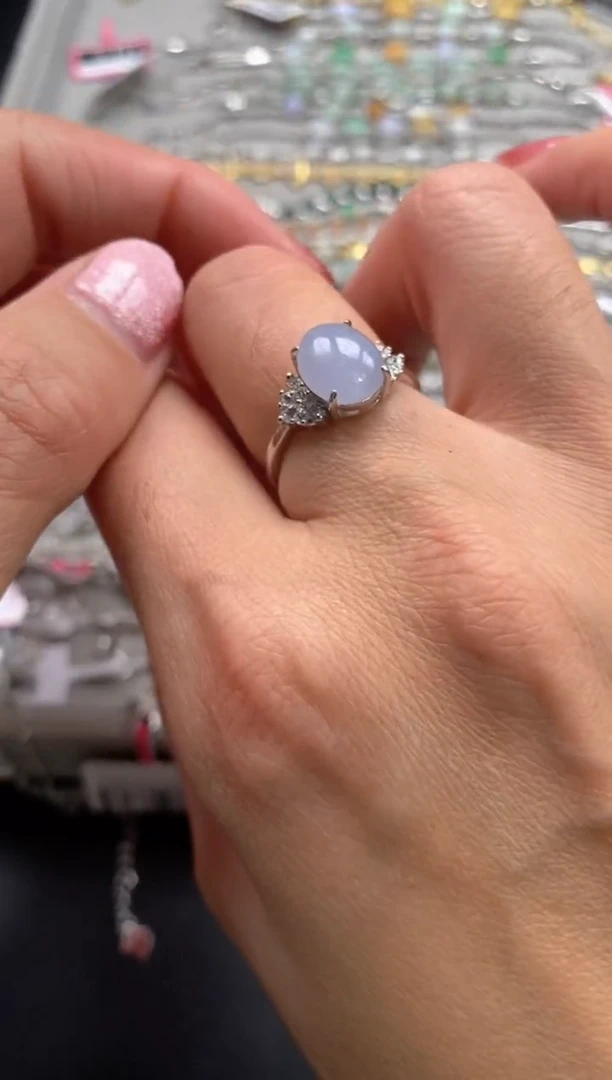 【闪购商品】翡翠戒指银S925镶嵌111111111     3