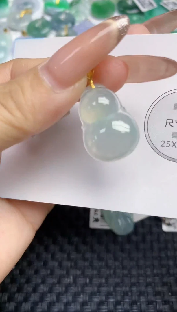 颈饰18K金镶嵌翡翠天然缅甸A货翡翠百元以上9元证书费自理