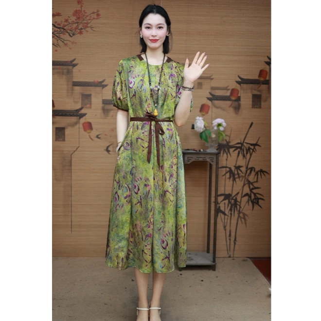 蓝夫人家 · 四季如春 碎花裙女装宽松显瘦连衣裙气质短袖