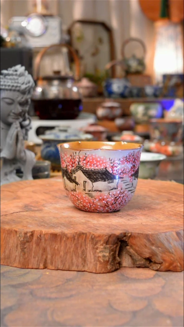 杯划扣景德镇手工手绘