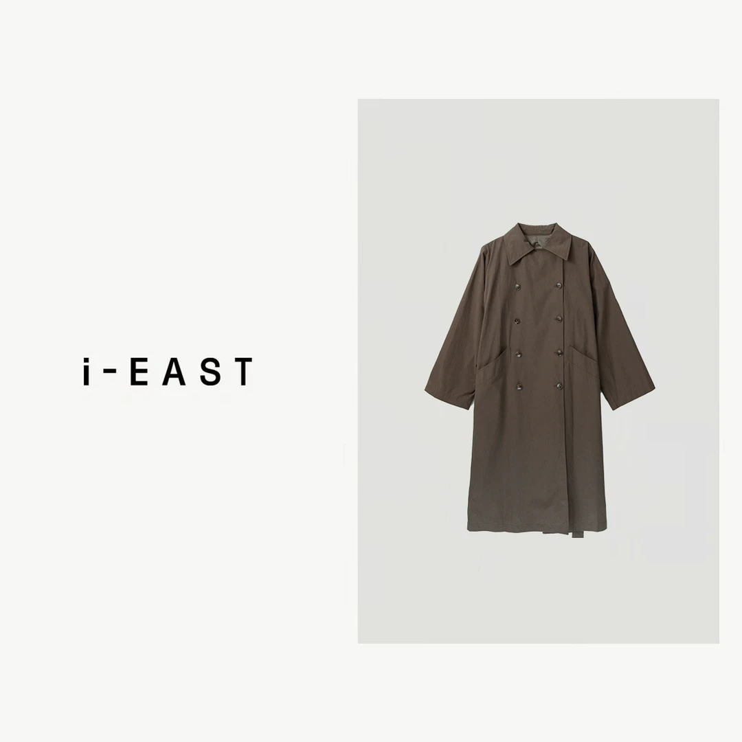 i-EAST 奔赴冬约~大翻领长袖宽版风衣外套-4Q WT16