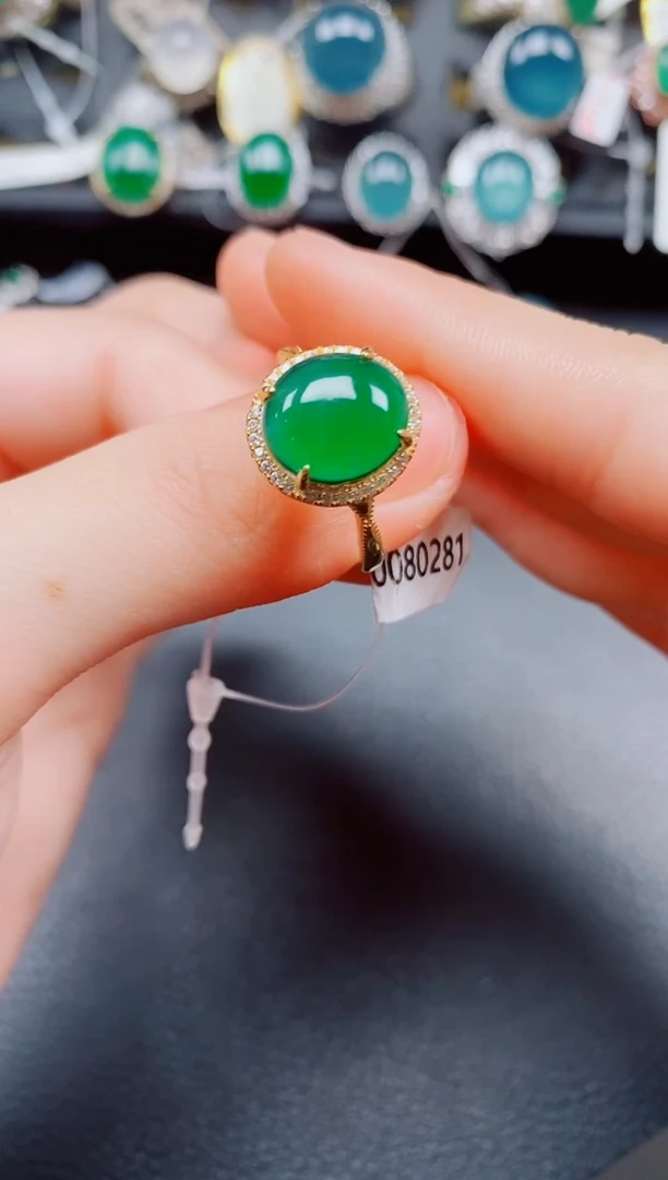 银S925镶嵌戒指翡翠翡翠