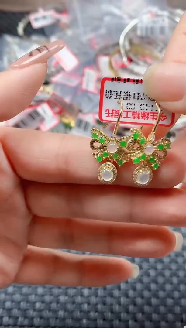 银S925镶嵌戒指翡翠天然A货缅甸翡翠