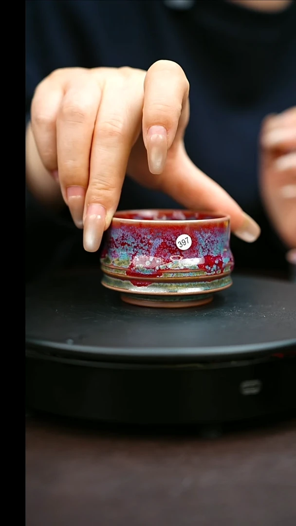 397#原矿钧瓷炉钧釉马蹄杯