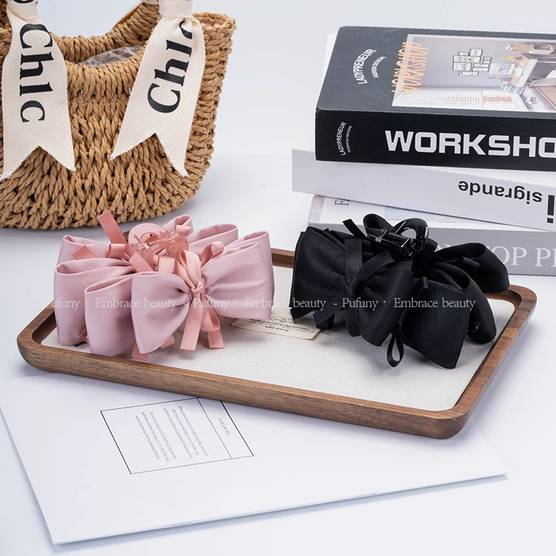 优雅填充蝴蝶结甜美抓夹法式网红气质简约发夹