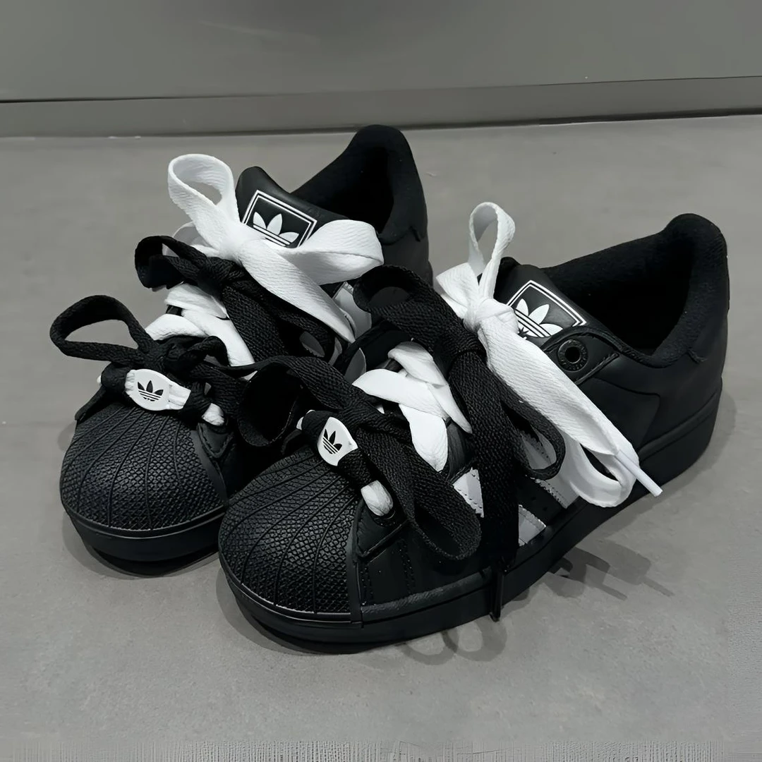 adidas阿迪达斯三叶草SUPERSTAR 2.0经典贝壳头黑白板鞋JI3538