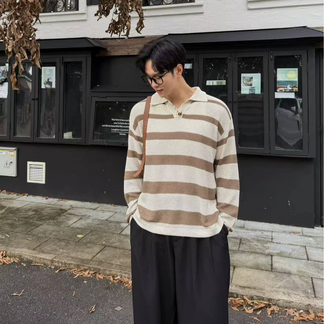 FS 25A/W【条纹针织镂空毛衣】秋季高级感设计老钱贵气针织衫