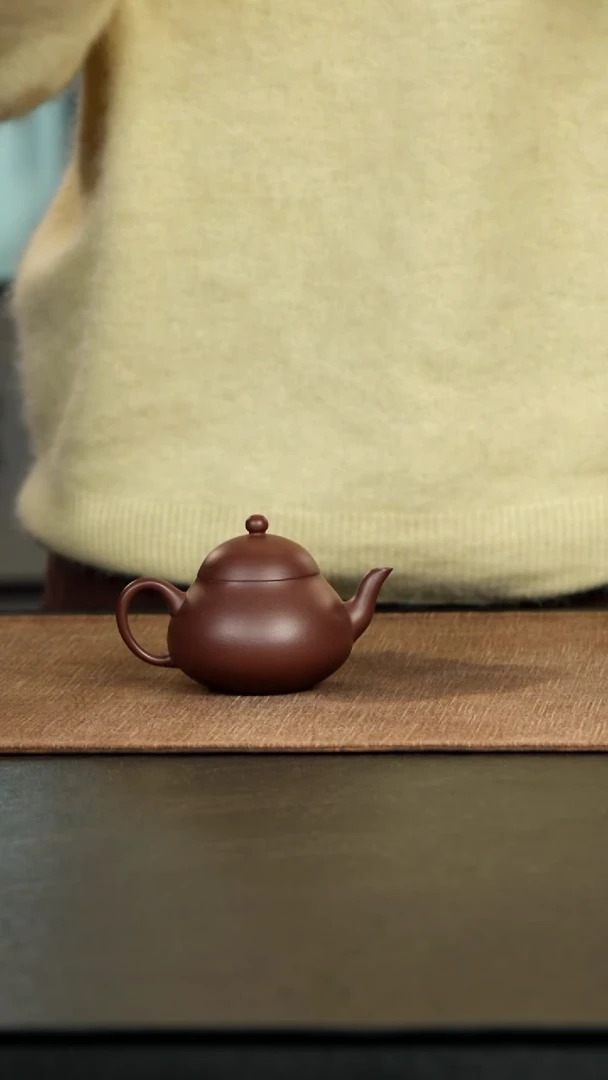 茶壶紫砂老紫泥梨式120cc