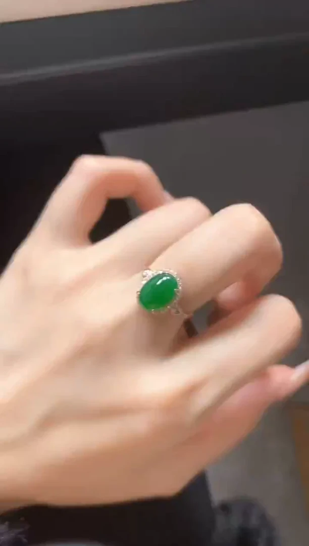 银S925镶嵌戒指翡翠51511