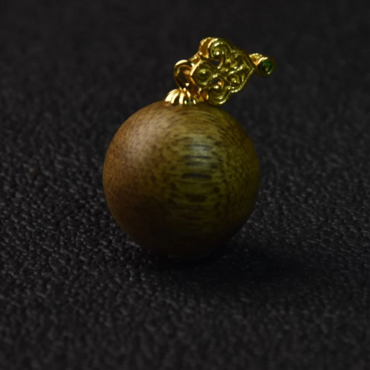 沉香【芮初珠宝】沉I香圆珠吊坠 配银链子 （多样性发其一）J43