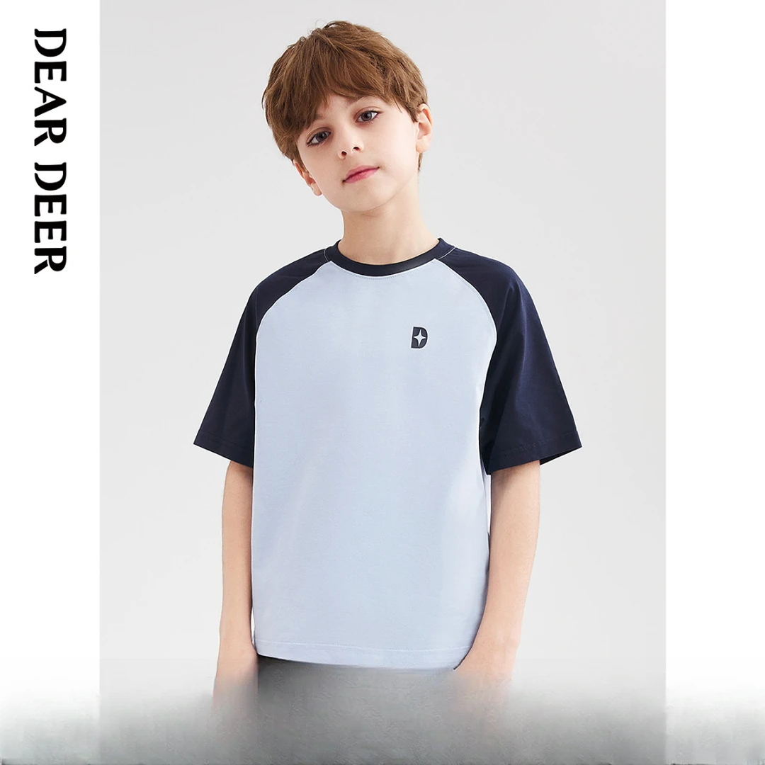 【门店同款】迪迪鹿男大童夏季插肩短袖T恤2025夏季新款K125232301