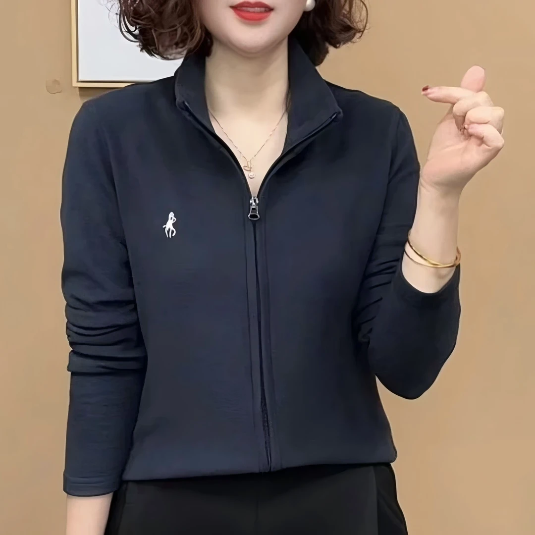 2025洋气百搭气质长袖纯色开衫显瘦长袖女上衣上衣简约磨毛外套